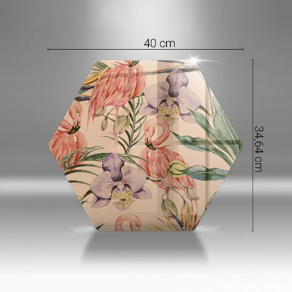 Glas Herdabdeckplatte Flamingos-Illustration