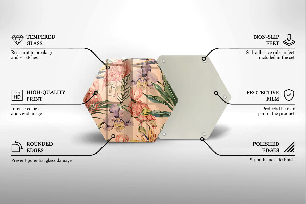 Glas Herdabdeckplatte Flamingos-Illustration