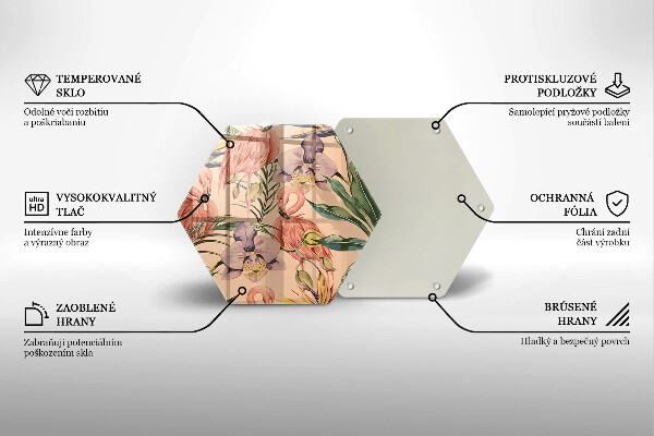 Glas Herdabdeckplatte Flamingos-Illustration