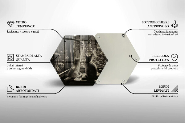 Glas Herdabdeckplatte Katzenstadt und Fenster