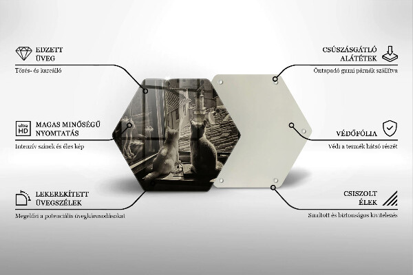 Glas Herdabdeckplatte Katzenstadt und Fenster