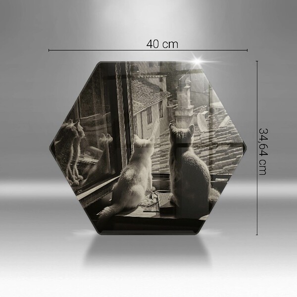 Glas Herdabdeckplatte Katzenstadt und Fenster