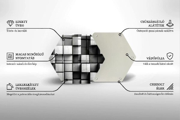 Glas Herdabdeckplatte Abstrakte 3D-Quadrate