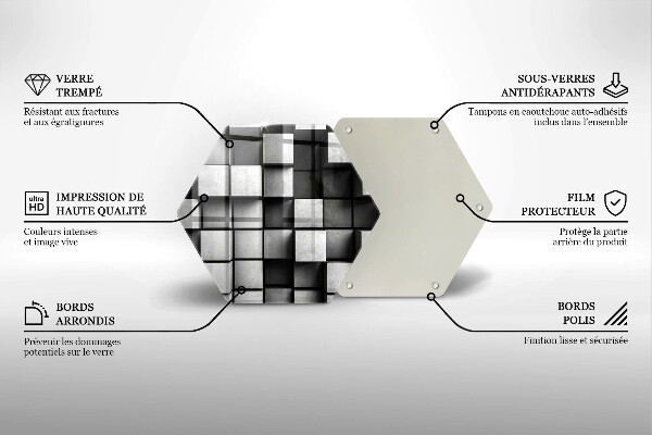 Glas Herdabdeckplatte Abstrakte 3D-Quadrate