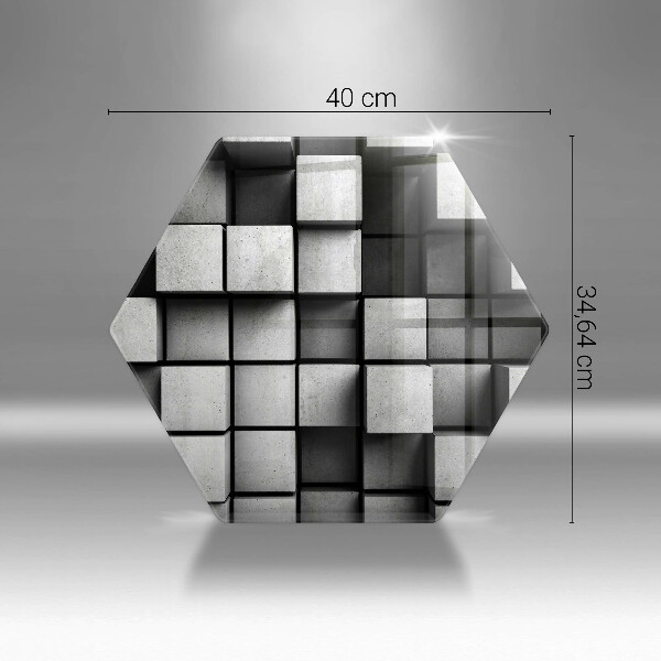 Glas Herdabdeckplatte Abstrakte 3D-Quadrate