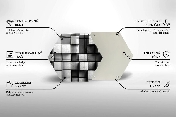 Glas Herdabdeckplatte Abstrakte 3D-Quadrate