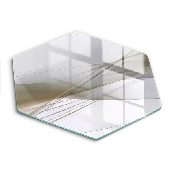 Glas Herdabdeckplatte Abstraktes Liniendesign