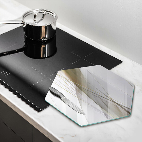 Glas Herdabdeckplatte Abstraktes Liniendesign
