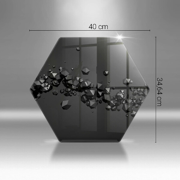 Glas Herdabdeckplatte Abstraktion von 3D-Formen