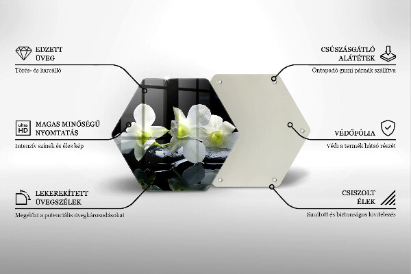 Glas Herdabdeckplatte Weiße Blumen in Zen-Wasser