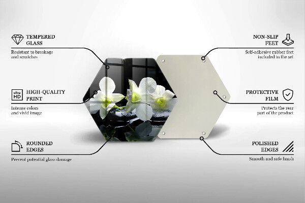 Glas Herdabdeckplatte Weiße Blumen in Zen-Wasser