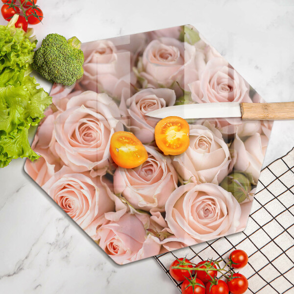 Glas Herdabdeckplatte Strauß zarter Rosen