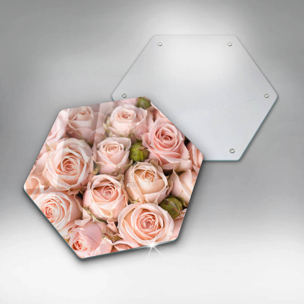 Glas Herdabdeckplatte Strauß zarter Rosen