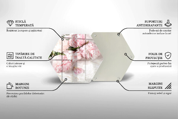 Glas Herdabdeckplatte Zarte Rosenblüten