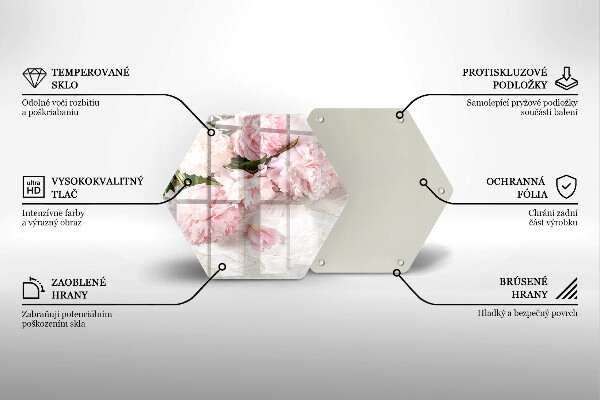 Glas Herdabdeckplatte Zarte Rosenblüten