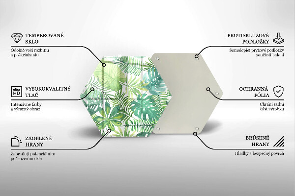 Glas Herdabdeckplatte Aquarell-Boho-Blätter