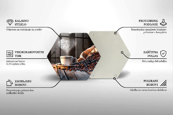 Glas Herdabdeckplatte Kaffeetasse und Herz