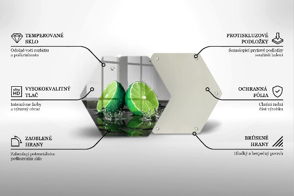 Glas Herdabdeckplatte Saftige Limetten und Wasser