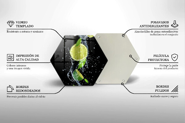 Glas Herdabdeckplatte Saftige Limetten in Wasser