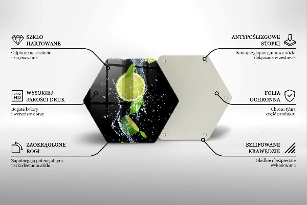 Glas Herdabdeckplatte Saftige Limetten in Wasser