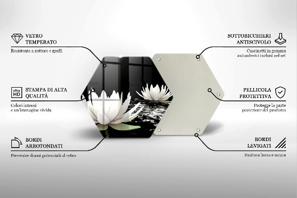 Glas Herdabdeckplatte Weiße Lilien auf dem Wasser