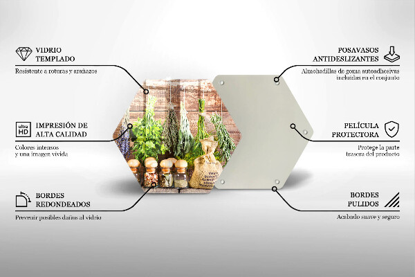Glas Herdabdeckplatte Kräuter Gewürze und Holz