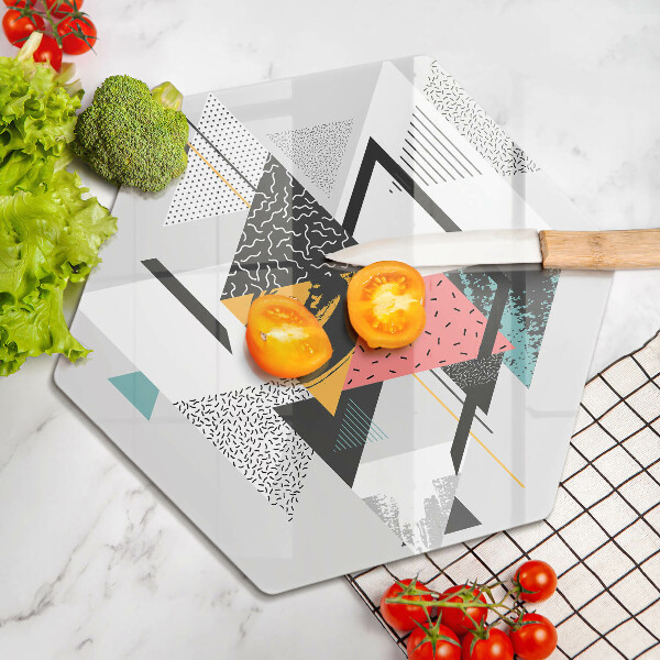 Glas Herdabdeckplatte Abstrakte Dreiecke