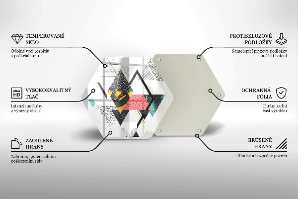 Glas Herdabdeckplatte Abstrakte Dreiecke