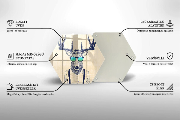 Glas Herdabdeckplatte Hirschmann-Illustration