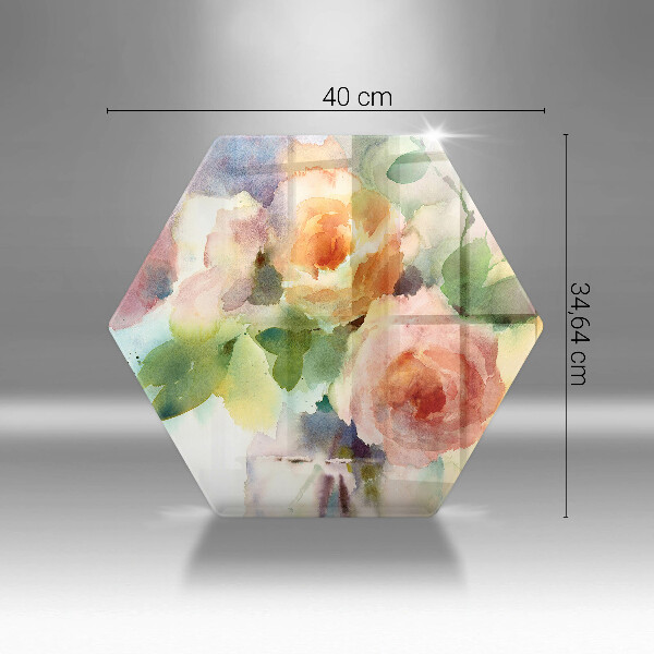 Glas Herdabdeckplatte Bemalte Blumen