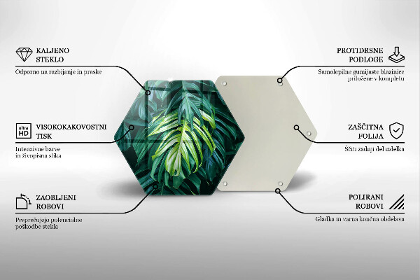 Glas Herdabdeckplatte Wilde Monstera-Blätter