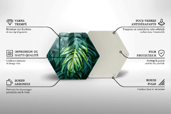 Glas Herdabdeckplatte Wilde Monstera-Blätter
