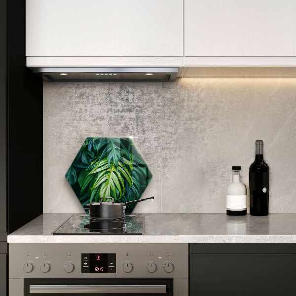 Glas Herdabdeckplatte Wilde Monstera-Blätter