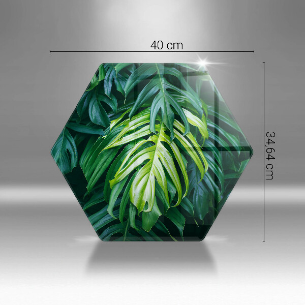 Glas Herdabdeckplatte Wilde Monstera-Blätter