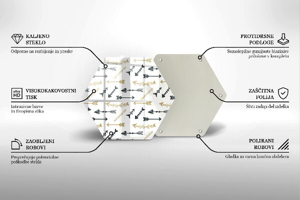 Glas Herdabdeckplatte Boho-Pfeilmuster