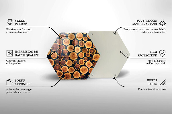 Glas Herdabdeckplatte Baumstümpfe aus Holz