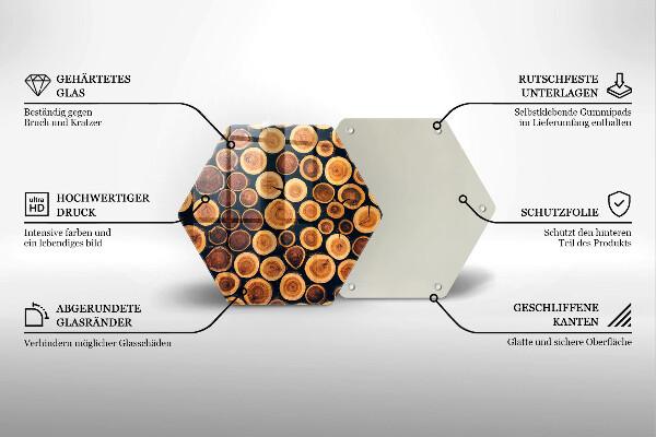 Glas Herdabdeckplatte Baumstümpfe aus Holz