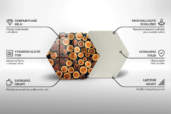 Glas Herdabdeckplatte Baumstümpfe aus Holz