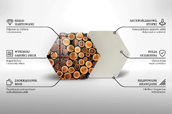 Glas Herdabdeckplatte Baumstümpfe aus Holz