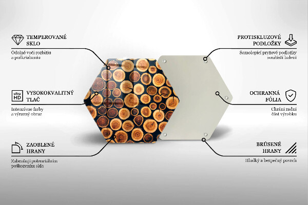Glas Herdabdeckplatte Baumstümpfe aus Holz