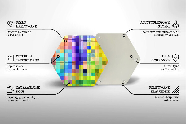 Glas Herdabdeckplatte Bunte Pixelquadrate