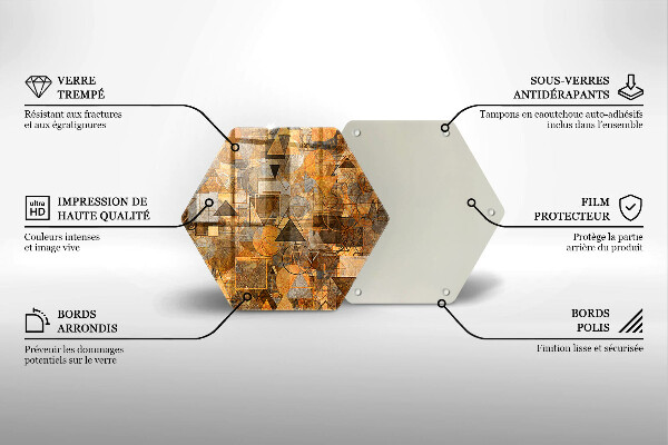 Glas Herdabdeckplatte Nahtloses Muster aus geometrischen Figuren