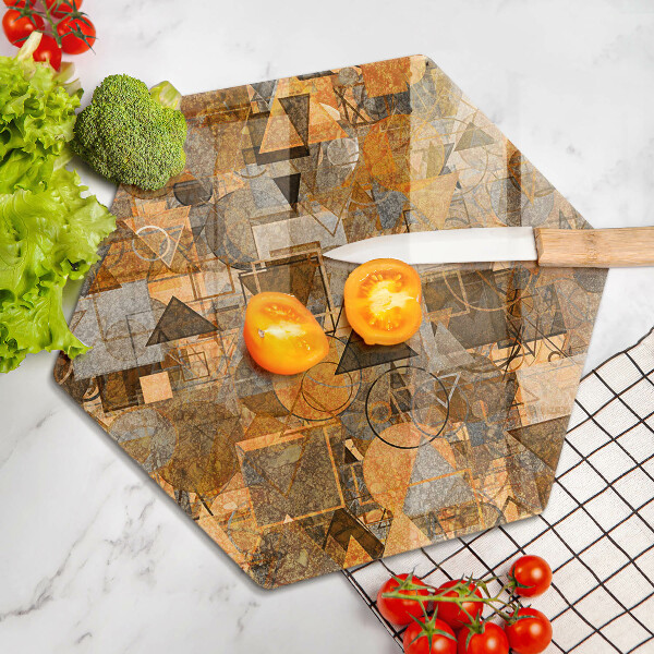 Glas Herdabdeckplatte Nahtloses Muster aus geometrischen Figuren