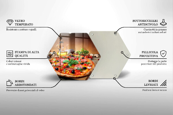 Glas Herdabdeckplatte Italienische Pizza