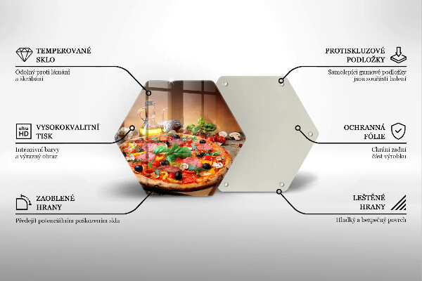 Glas Herdabdeckplatte Italienische Pizza
