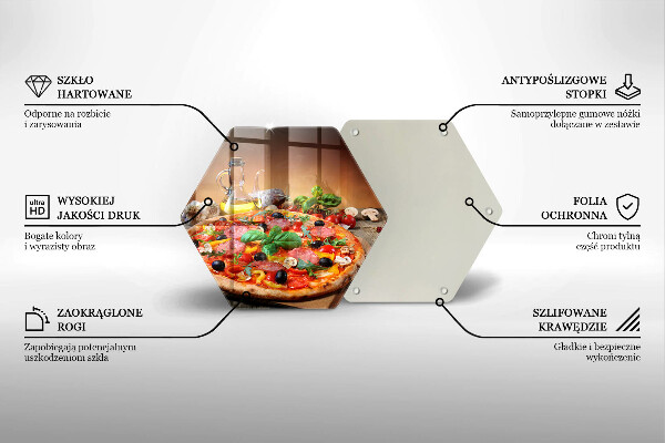 Glas Herdabdeckplatte Italienische Pizza