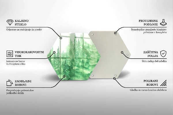 Glas Herdabdeckplatte Gemalter Wald
