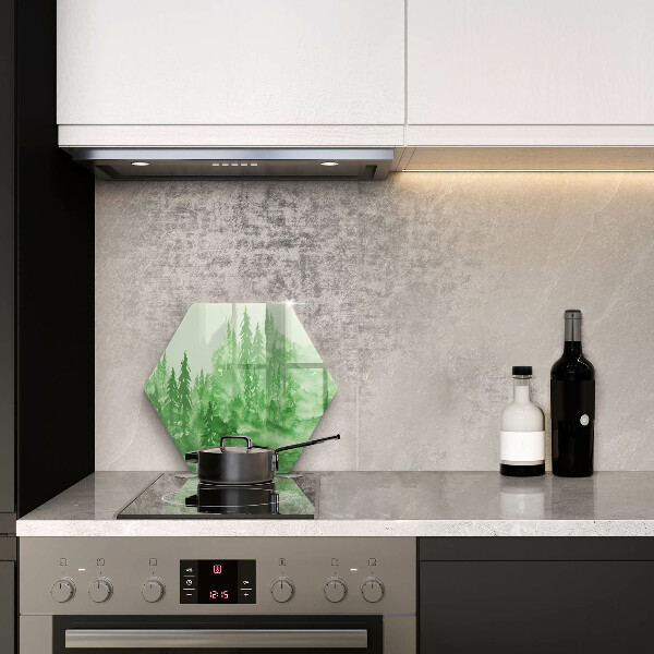 Glas Herdabdeckplatte Gemalter Wald