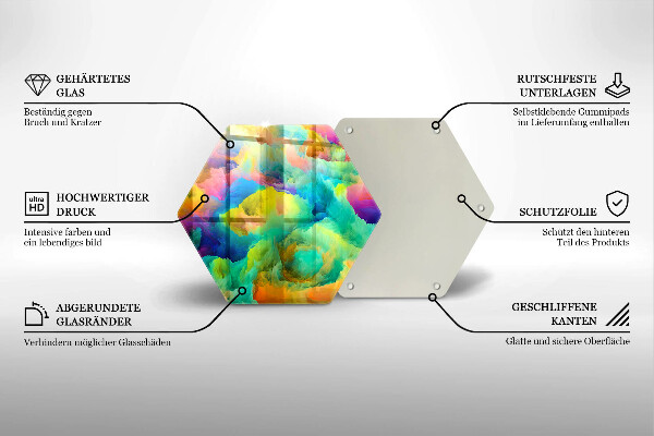 Glas Herdabdeckplatte Bunte Abstraktion