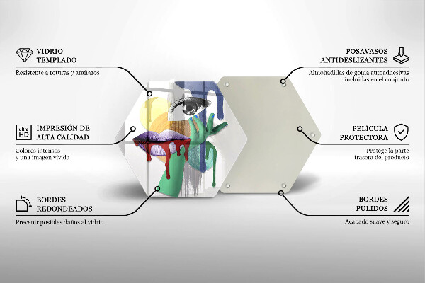 Glas Ceranfeldabdeckung Abstrakte Kunstcollage